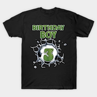 3rd Birthday Boys Soccer player Gift For Boys Kids toddlers T-Shirt